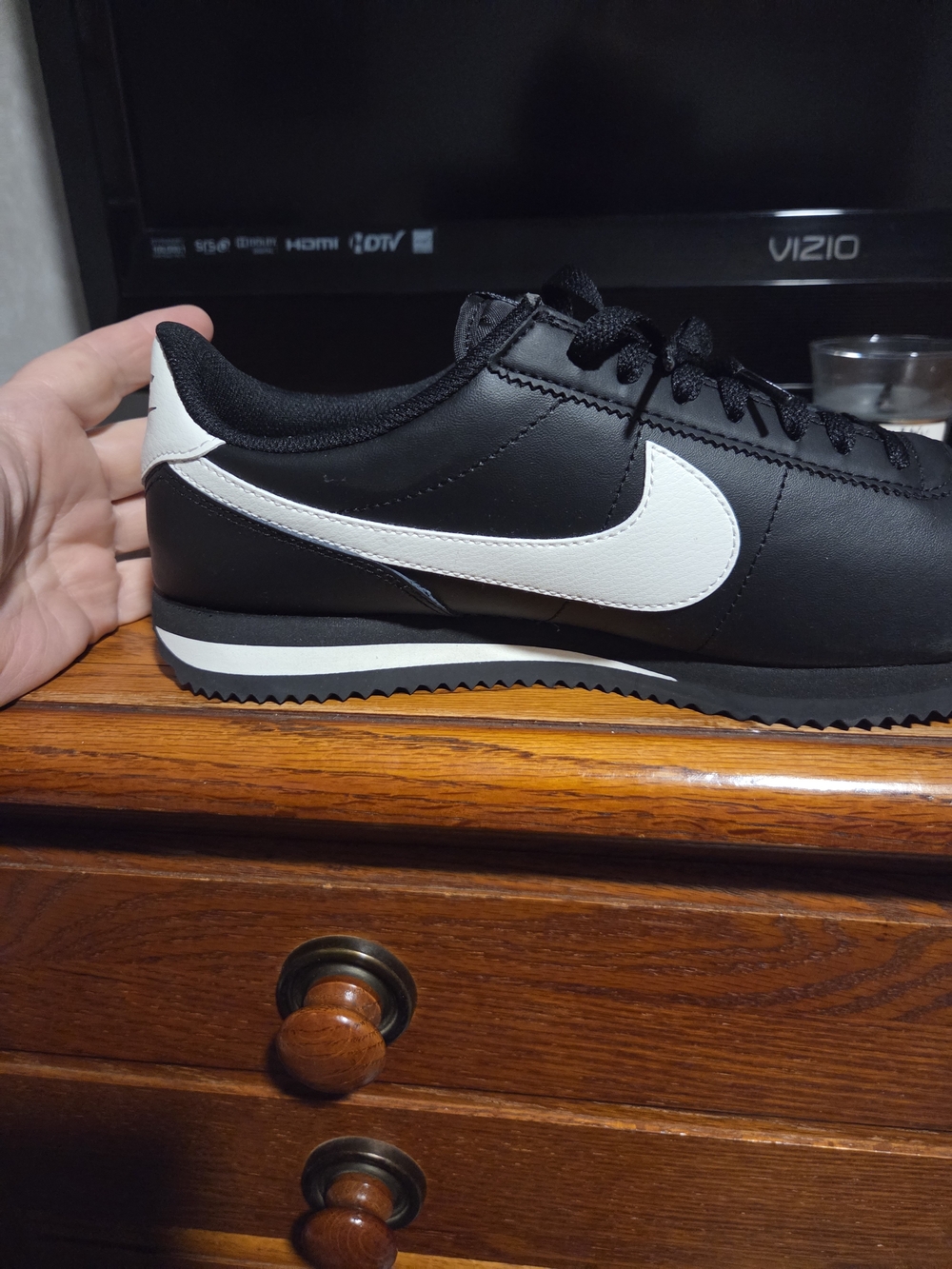 New In Box Nike Black and White Cortez Style Sneaker